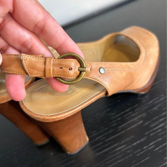 Stuart Weitzman Tan Peep-Toe Heels - Picture 5 of 9